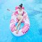 2 in 1 Floating Recliner Pool, Deluxe Inflatable Pool Float Adult with Backrest and Cup Holder, Cool Fun Pool Chair Float Bed, Pool, Beach, Enjoy Vacation, Age 15 +